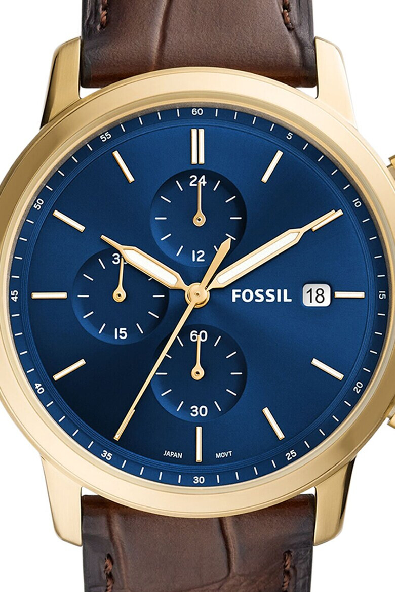 Fossil Часовник с хронограф и кожена каишка - Pepit.bg