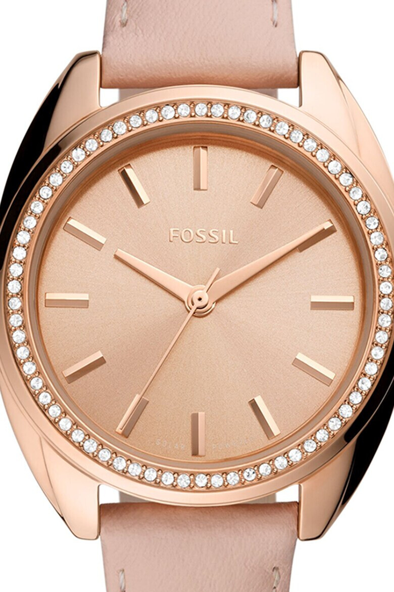 Fossil Часовник с кожена каишка - Pepit.bg