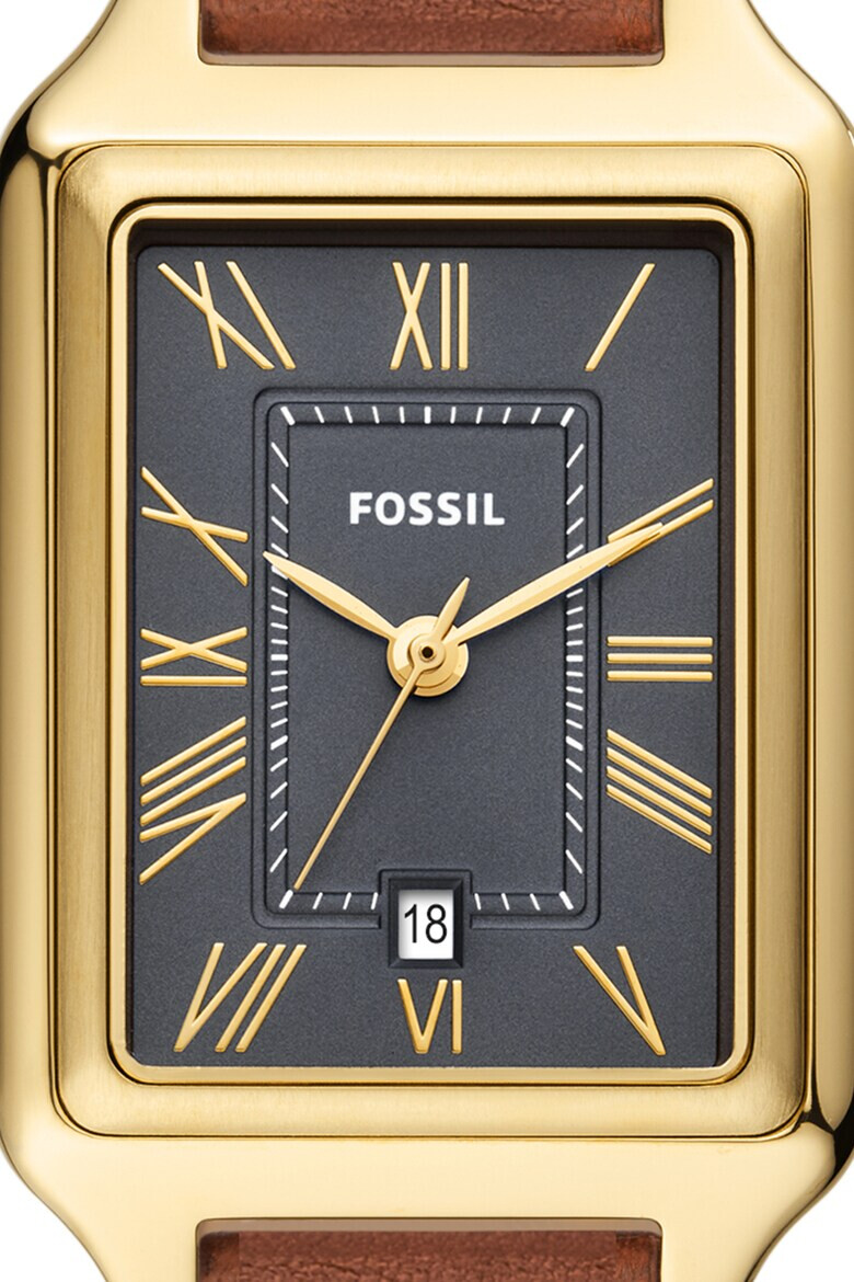 Fossil Часовник с кожена каишка - Pepit.bg