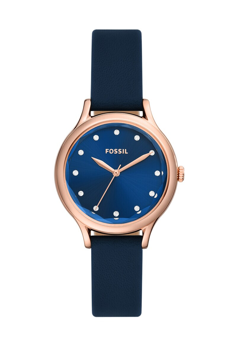 Fossil Часовник с кожена каишка - Pepit.bg