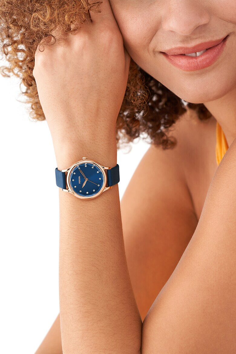 Fossil Часовник с кожена каишка - Pepit.bg