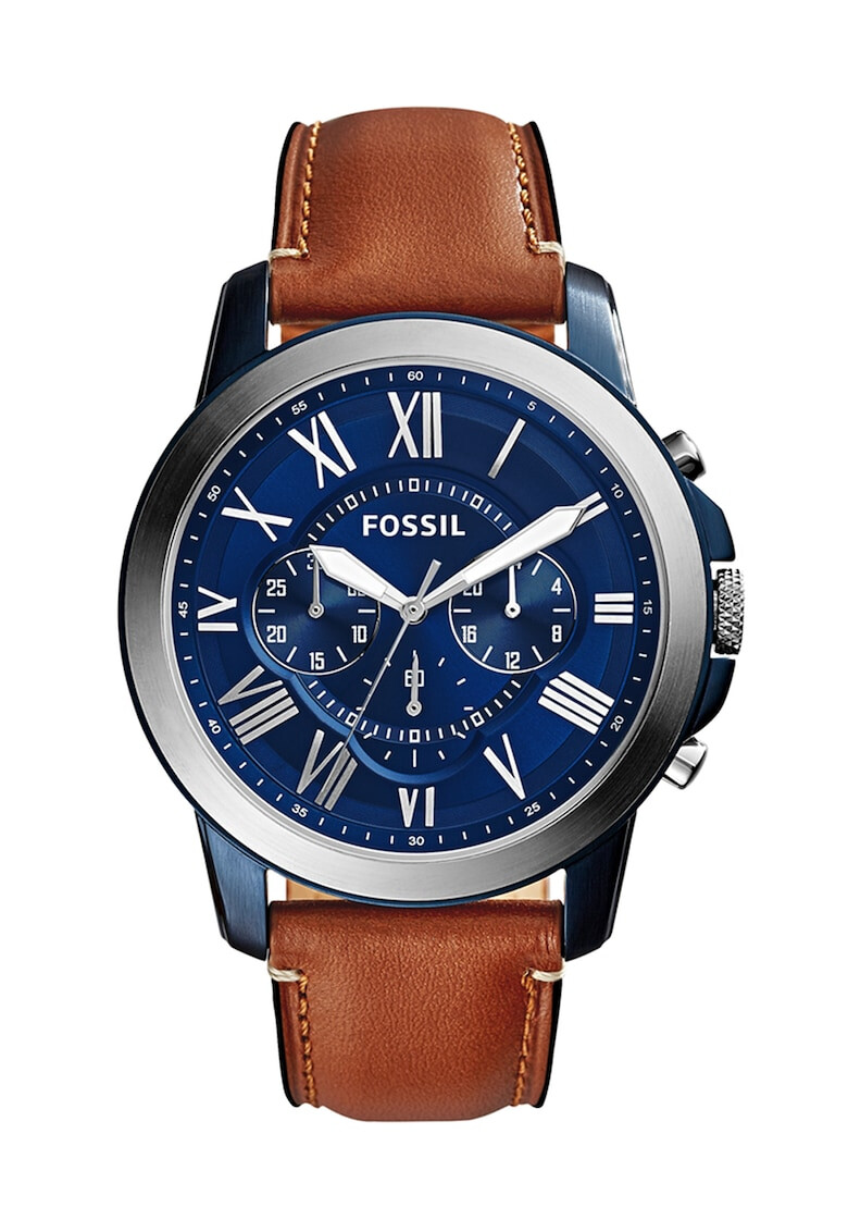 Fossil Часовник с кожена каишка - Pepit.bg