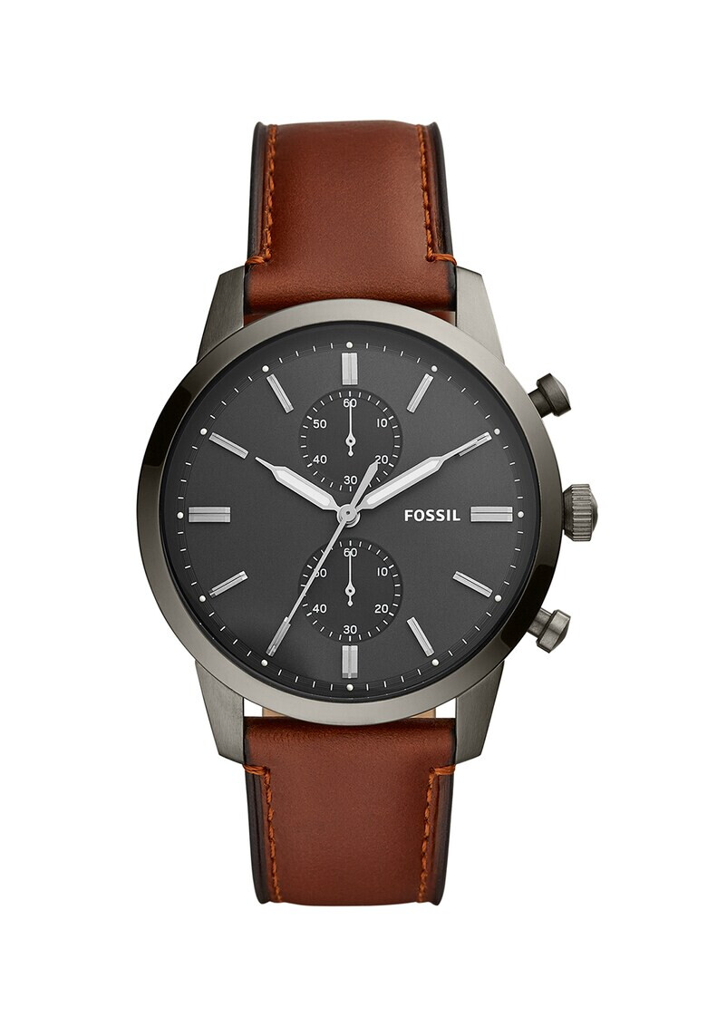 Fossil Часовник с кожена каишка - Pepit.bg