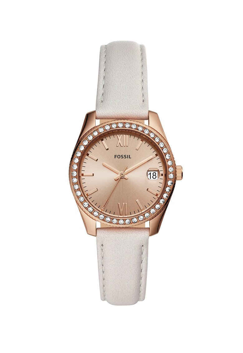 Fossil Часовник с кожена каишка - Pepit.bg