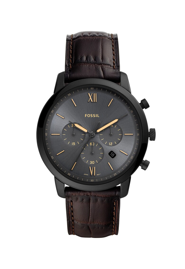 Fossil Часовник с кожена каишка - Pepit.bg