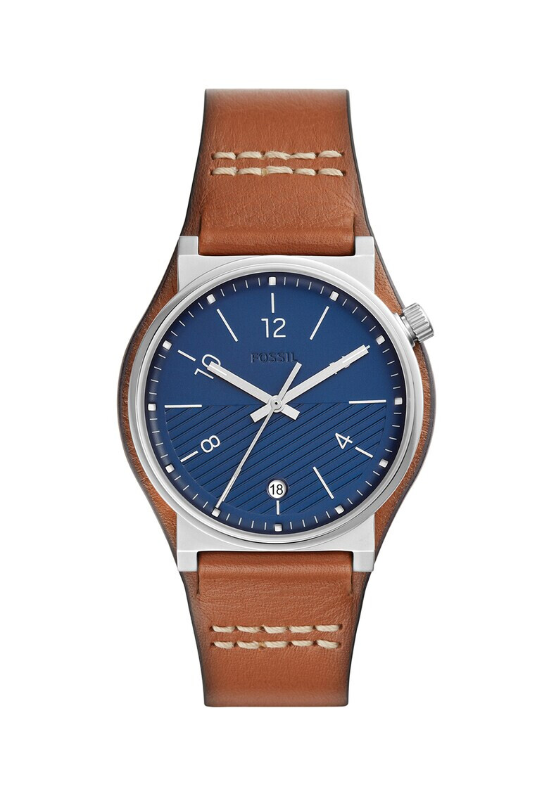 Fossil Часовник с кожена каишка - Pepit.bg