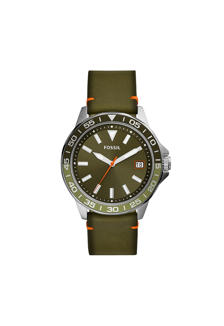 Fossil Часовник с кожена каишка - Pepit.bg