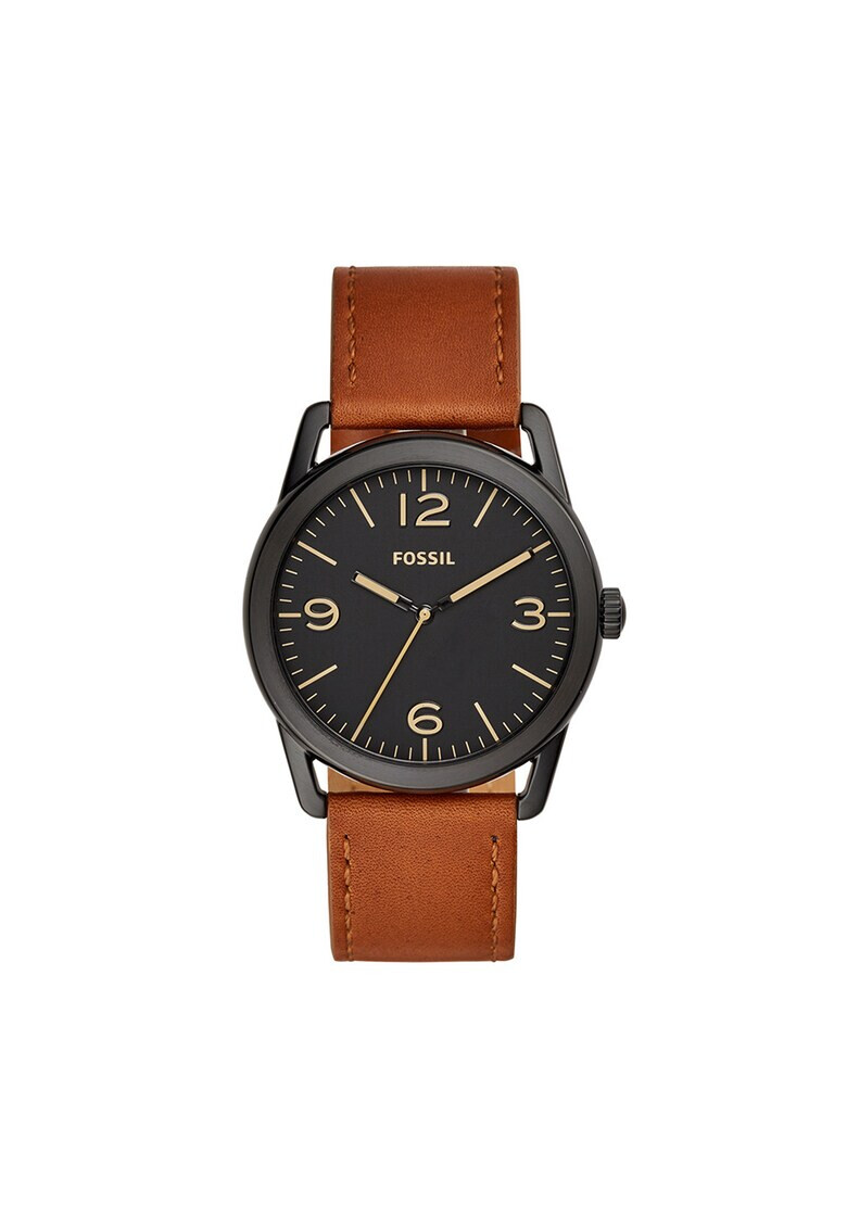 Fossil Часовник с кожена каишка - Pepit.bg