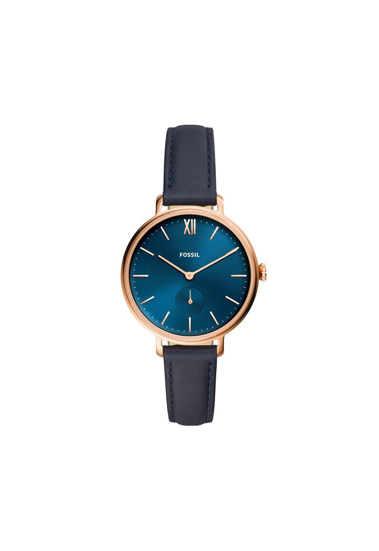 Fossil Часовник с кожена каишка - Pepit.bg
