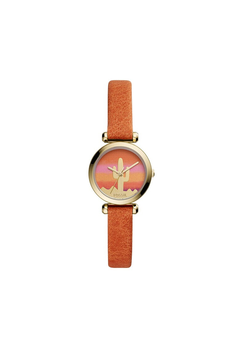 Fossil Часовник с кожена каишка - Pepit.bg