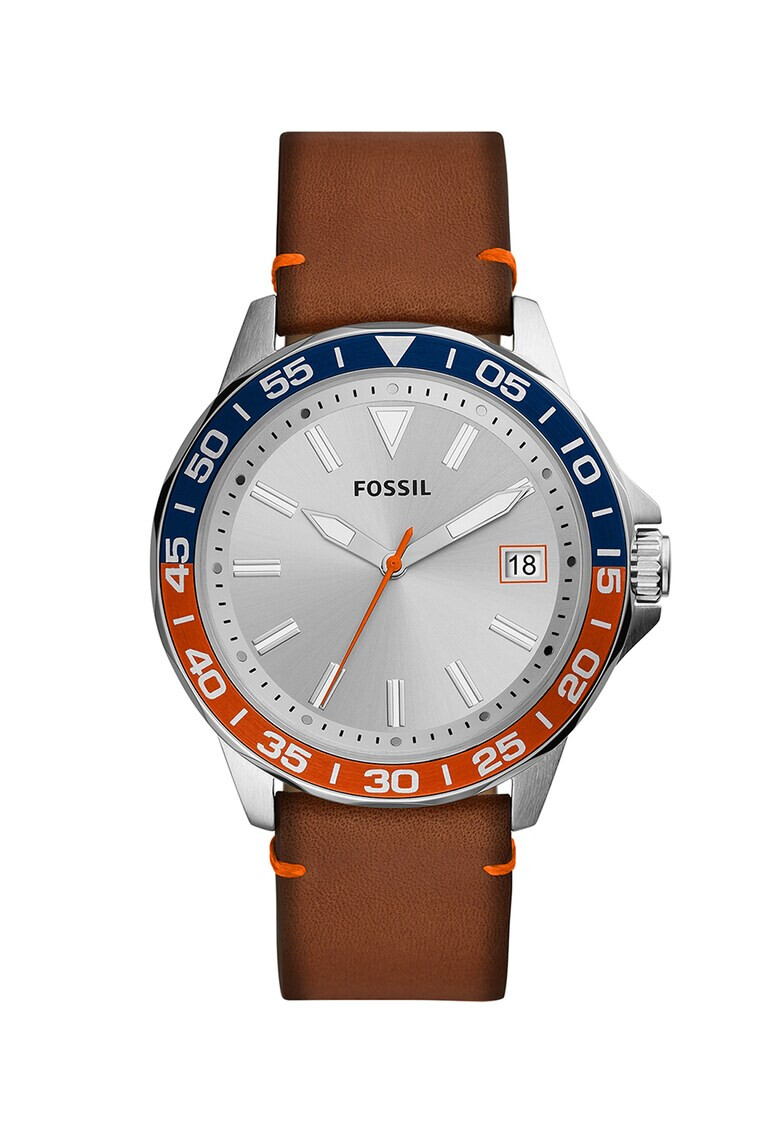 Fossil Часовник с кожена каишка - Pepit.bg