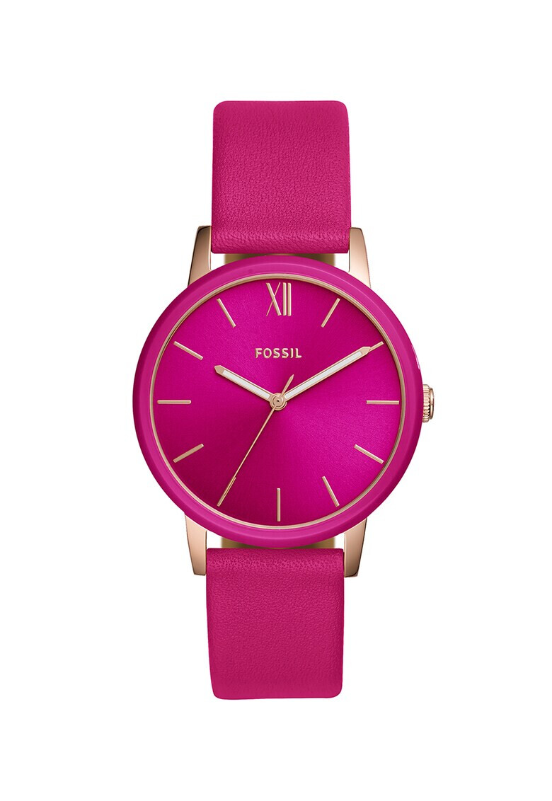 Fossil Часовник с кожена каишка - Pepit.bg