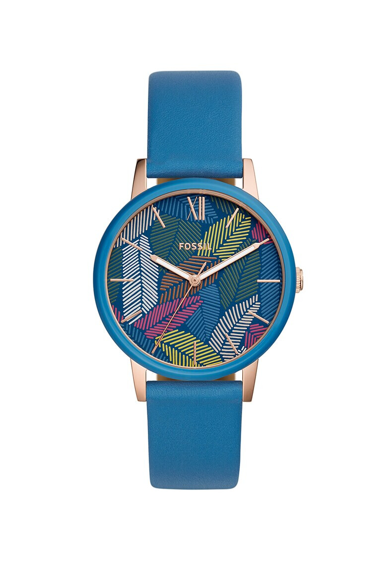 Fossil Часовник с кожена каишка - Pepit.bg