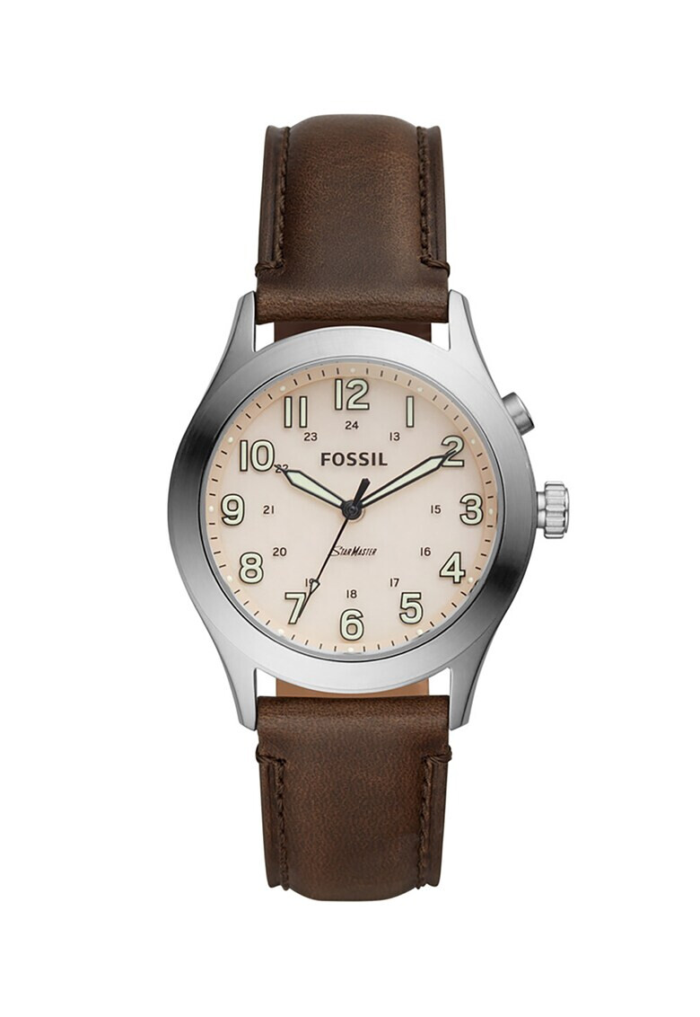 Fossil Часовник с кожена каишка - Pepit.bg