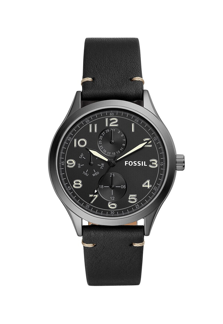 Fossil Часовник с кожена каишка - Pepit.bg