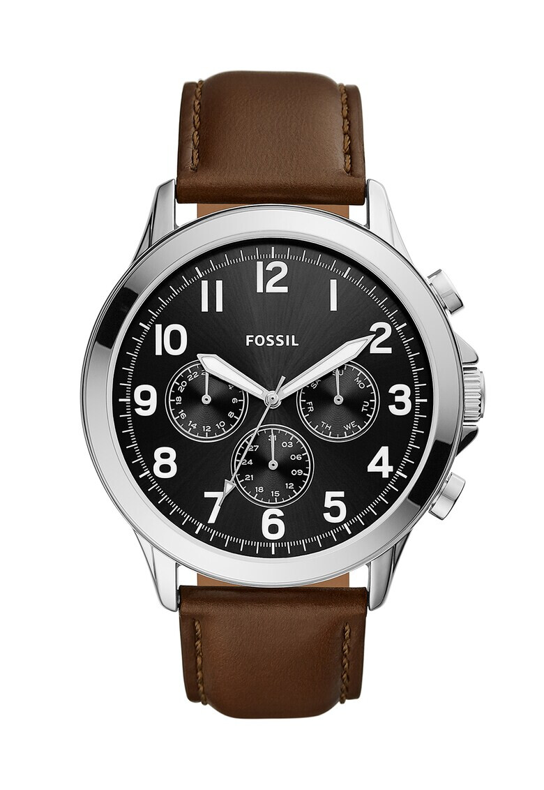 Fossil Часовник с кожена каишка - Pepit.bg