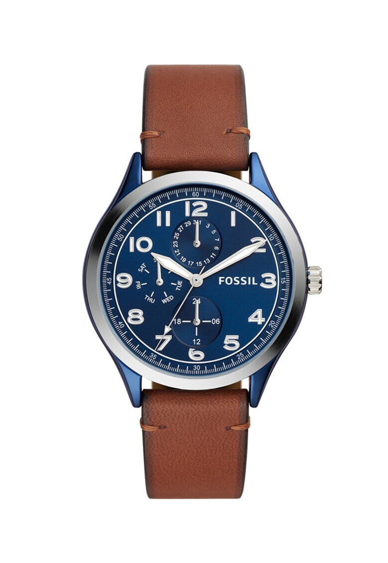 Fossil Часовник с кожена каишка - Pepit.bg