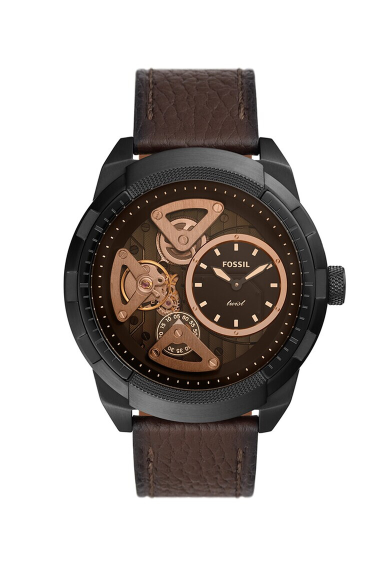 Fossil Часовник с кожена каишка - Pepit.bg