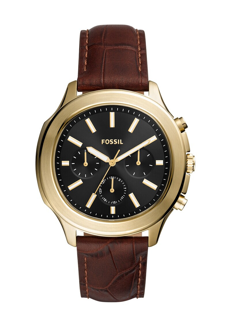Fossil Часовник с кожена каишка - Pepit.bg