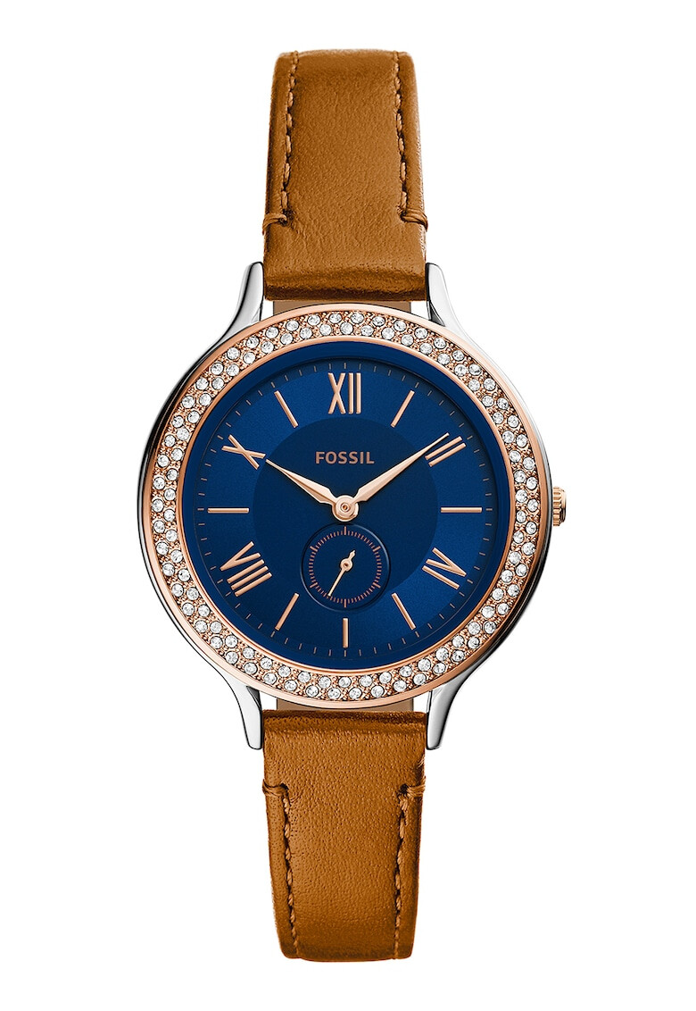Fossil Часовник с кожена каишка - Pepit.bg
