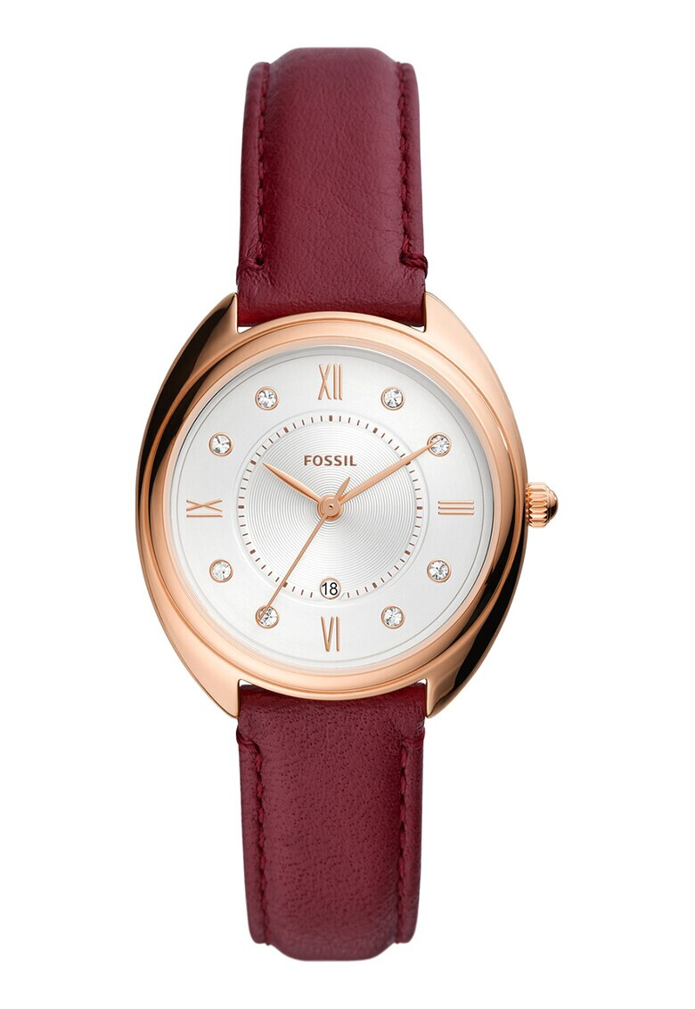 Fossil Часовник с кожена каишка - Pepit.bg
