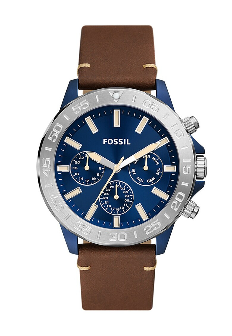 Fossil Часовник с кожена каишка - Pepit.bg
