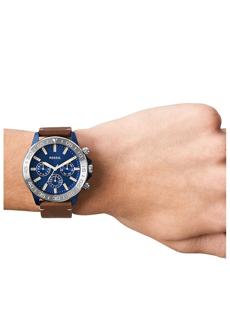 Fossil Часовник с кожена каишка - Pepit.bg