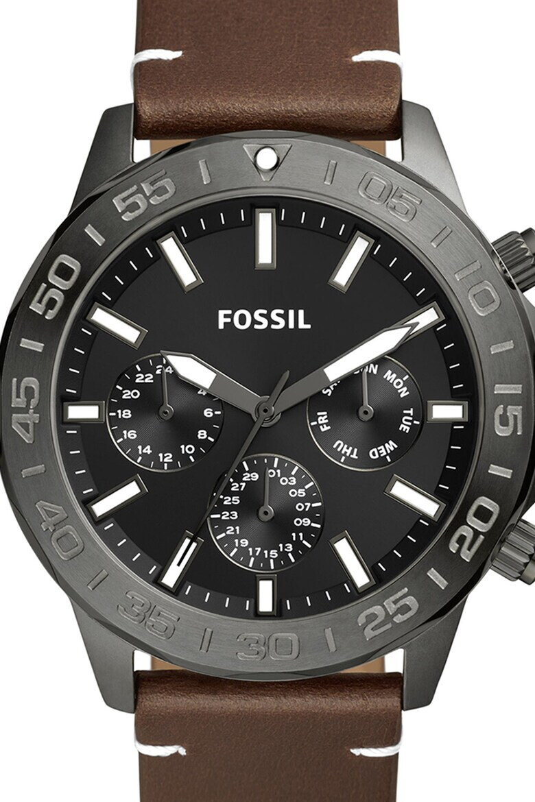 Fossil Часовник с кожена каишка - Pepit.bg