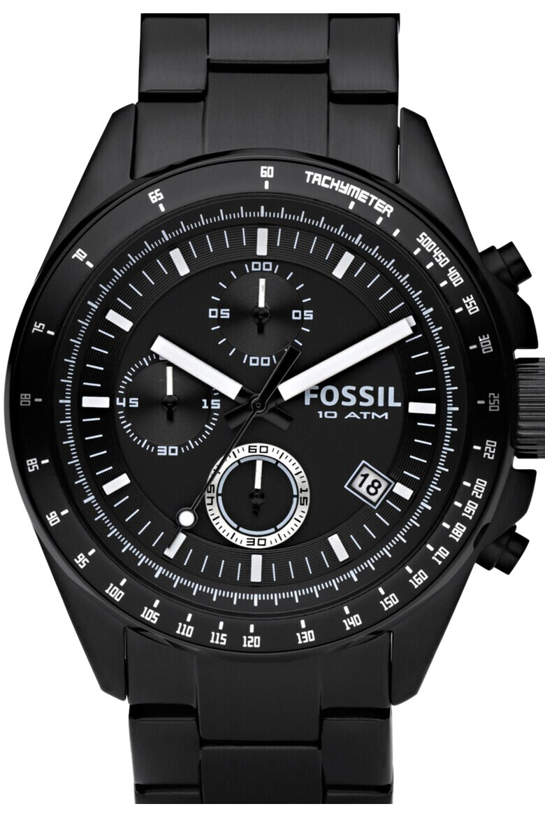 Fossil Черен часовник Decker с хронограф - Pepit.bg