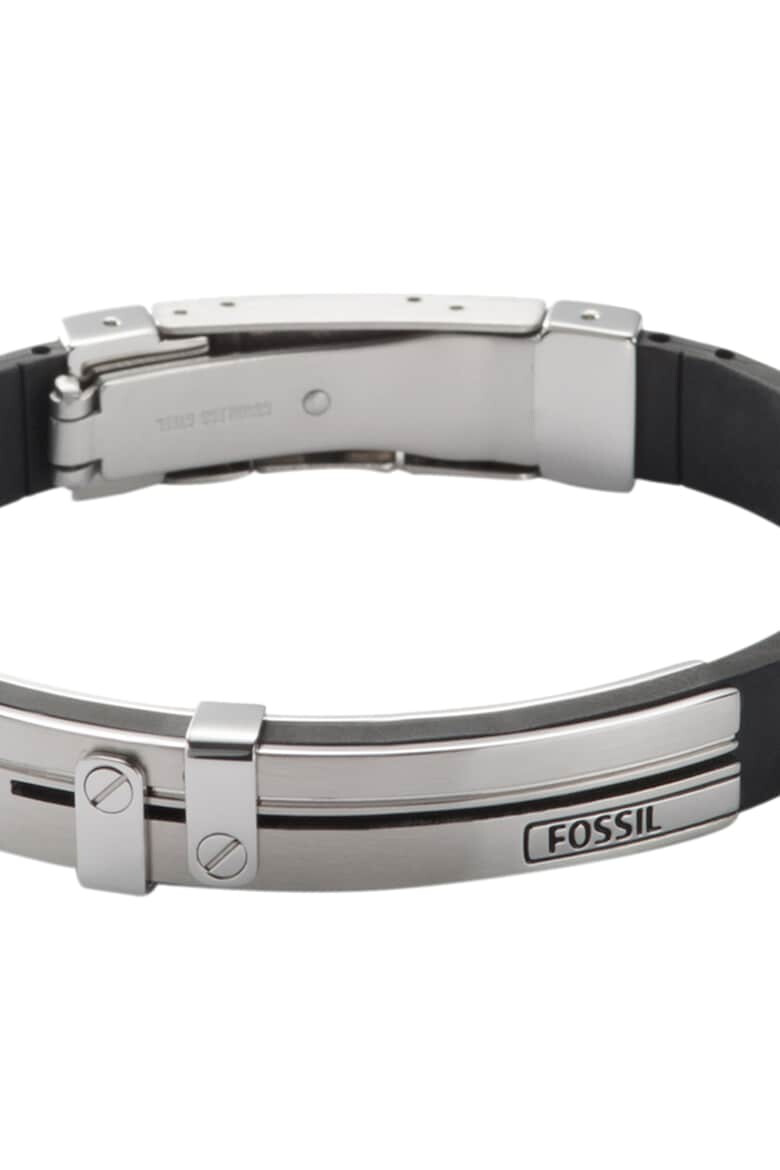 Fossil Черна гривна с лого - Pepit.bg