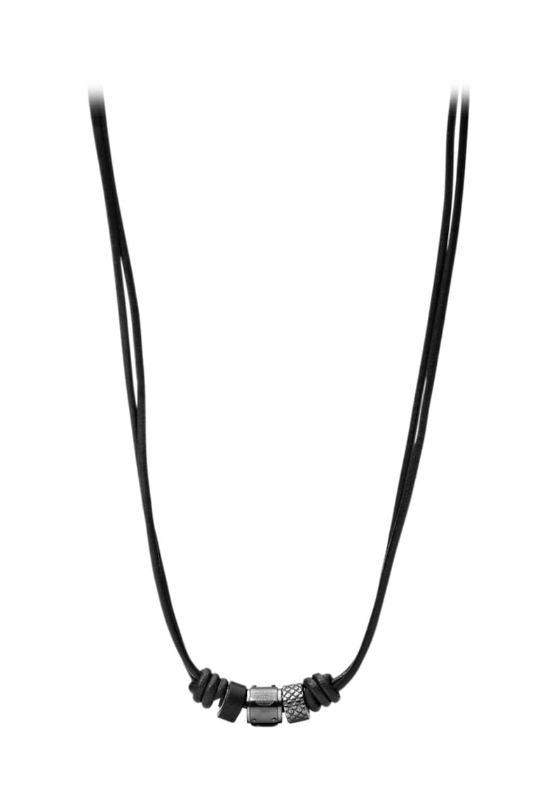 Fossil Черно кожено колие - Pepit.bg