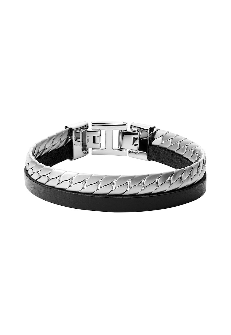 Fossil Гривна от кожа и инокс - Pepit.bg