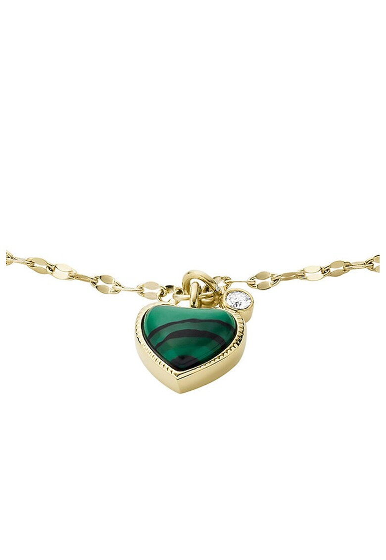 Fossil Гривна от неръждаема стомана с малахит - Pepit.bg
