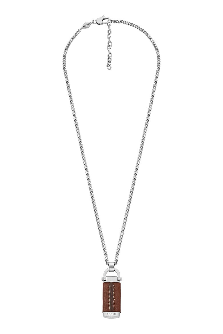 Fossil Колие с кожена висулка - Pepit.bg