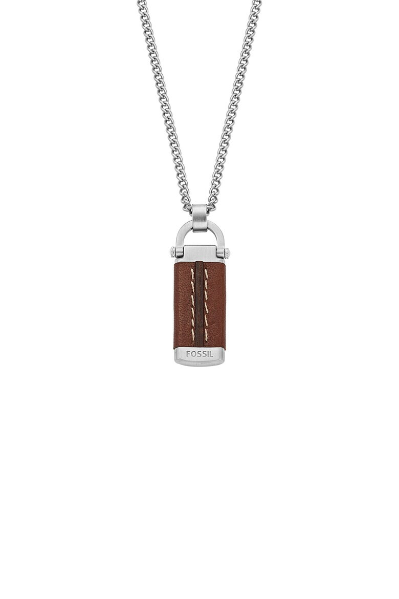 Fossil Колие с кожена висулка - Pepit.bg
