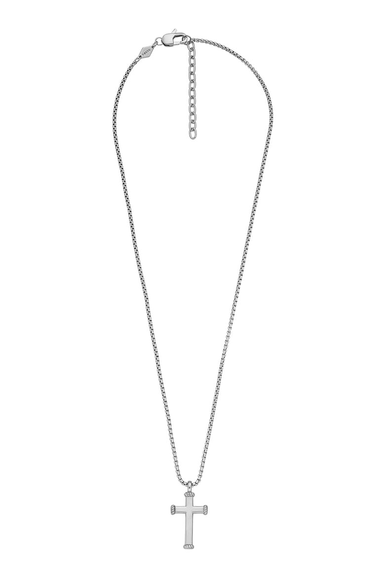 Fossil Колие с висулка кръст - Сребрист - Pepit.bg