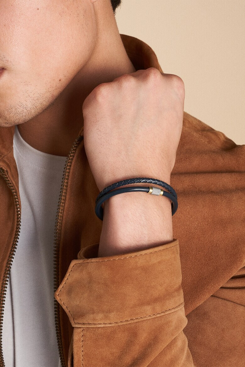 Fossil Кожена двуредова гривна - Pepit.bg