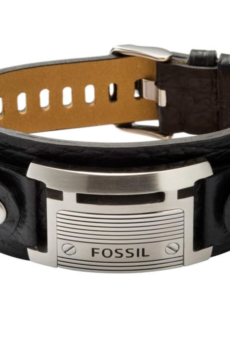 Fossil Кожена гривна Черен - Pepit.bg