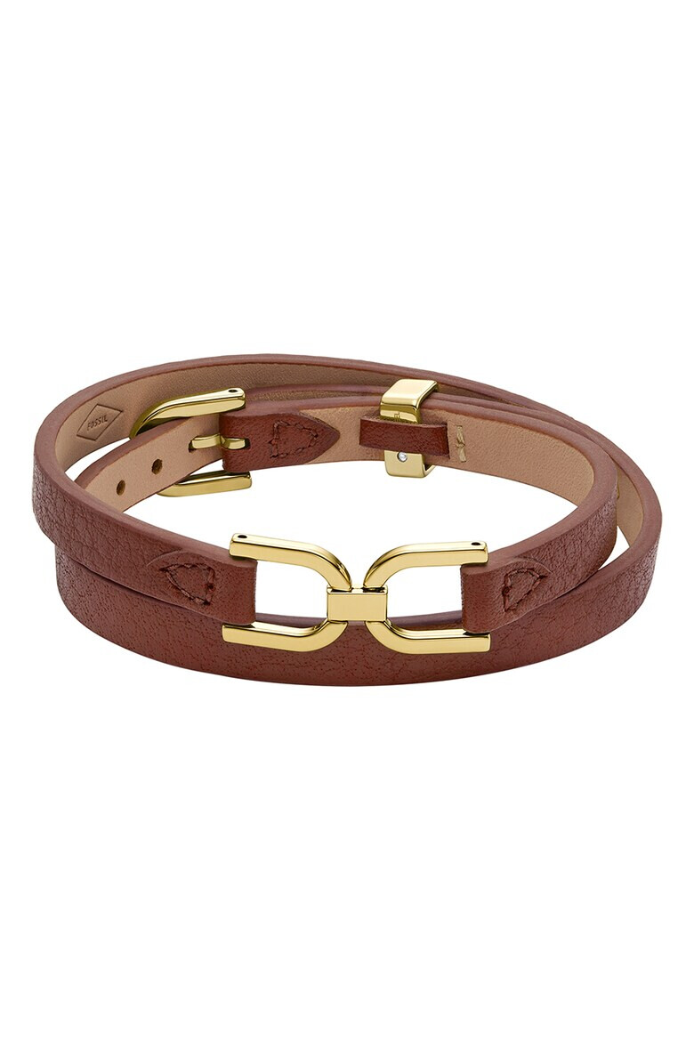 Fossil Кожена гривна на пластове - Pepit.bg