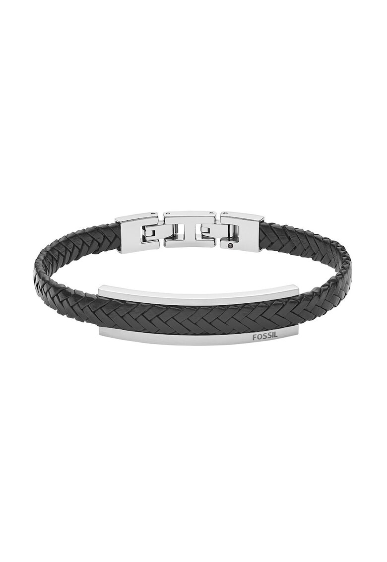 Fossil Кожена гривна с иноксови детайли - Pepit.bg