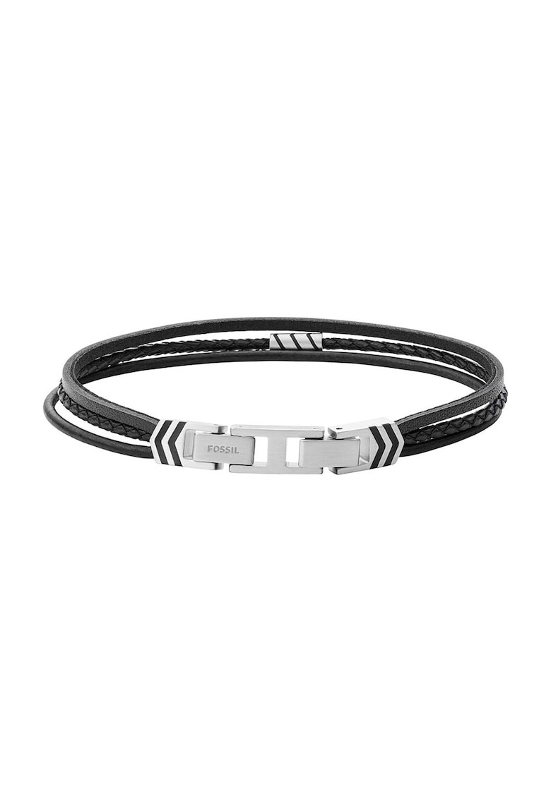 Fossil Кожена гривна с многоредов дизайн - Pepit.bg