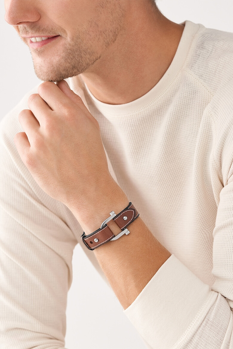 Fossil Кожена гривна с тока - Pepit.bg