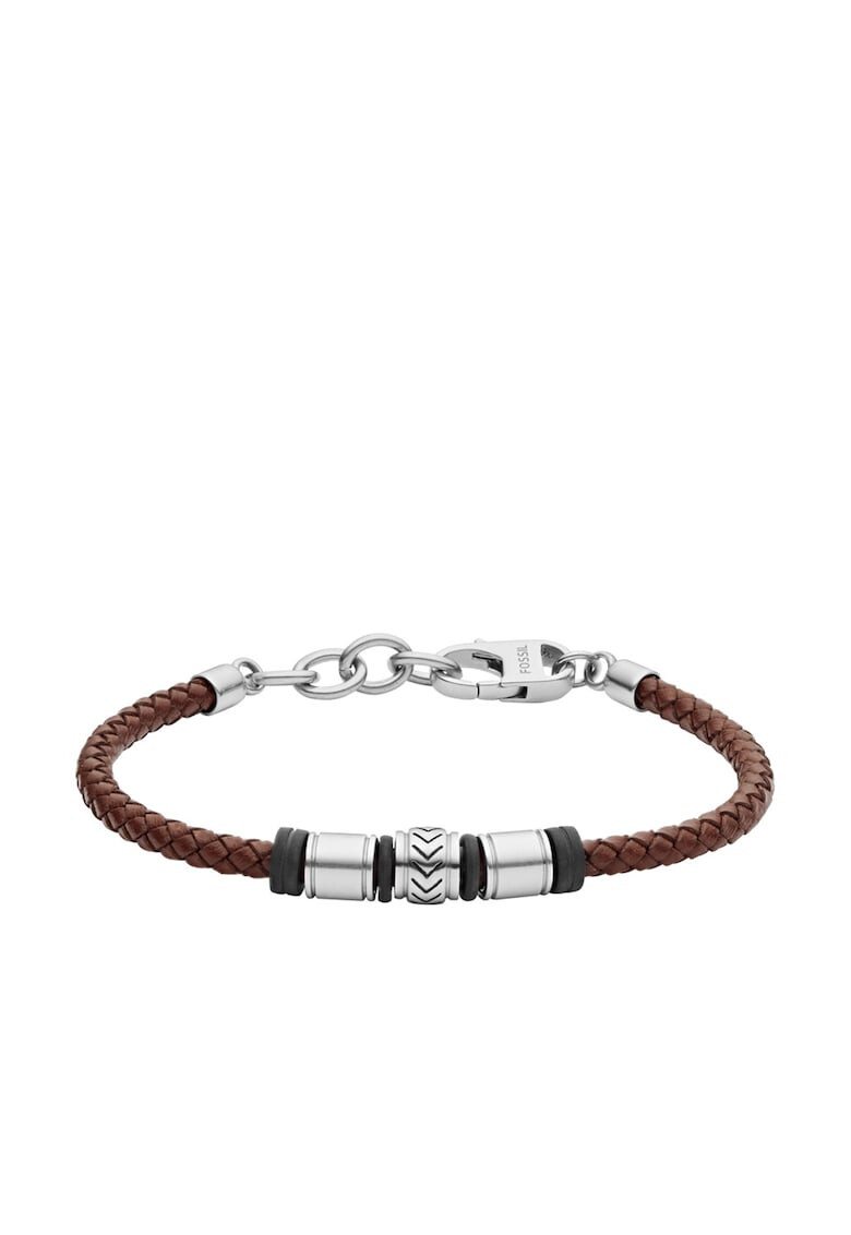 Fossil Кожена сплетена гривна - Pepit.bg
