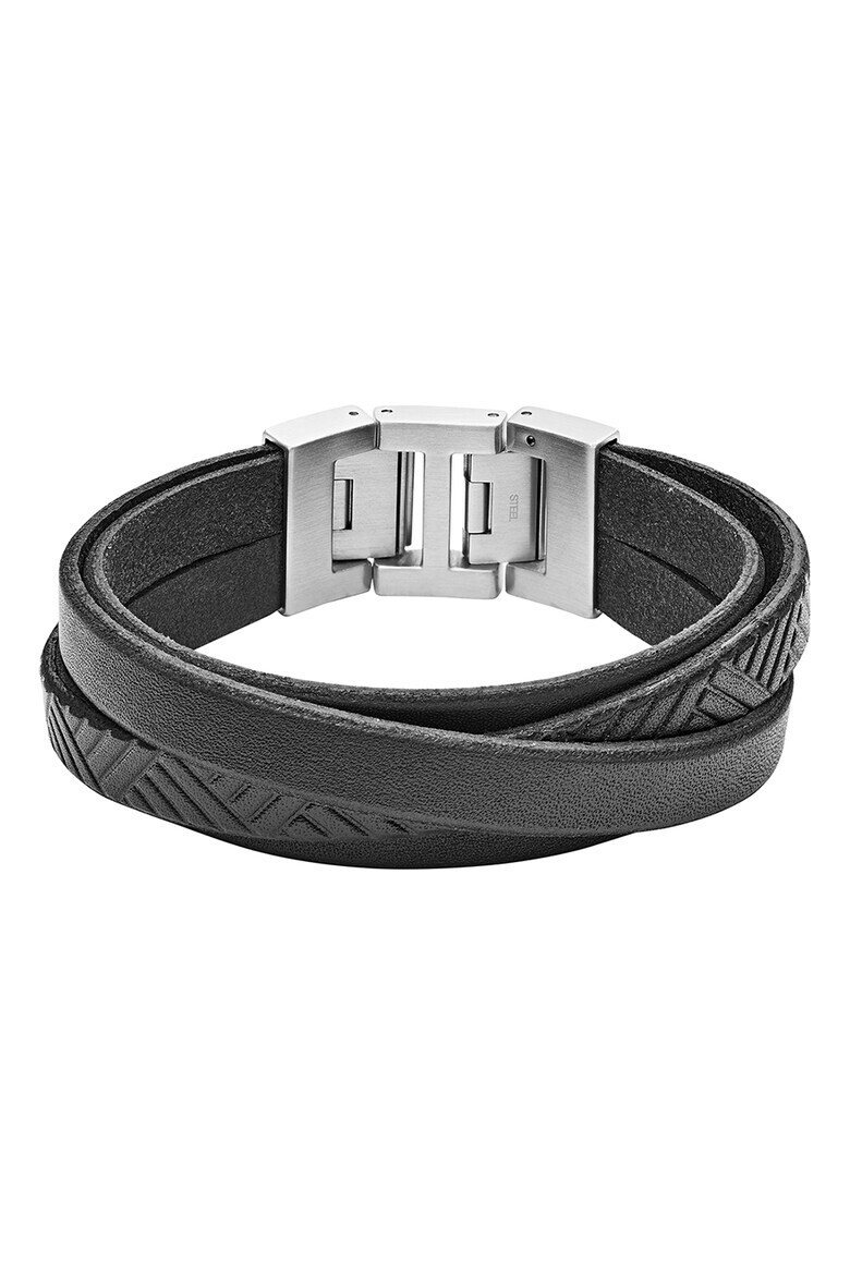 Fossil Кожена усукана гривна - Pepit.bg