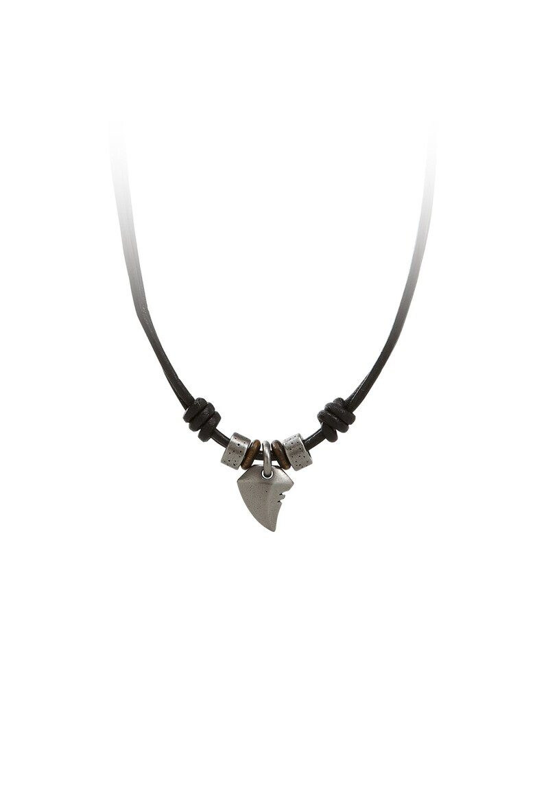 Fossil Кожено колие със стоманена висулка - Pepit.bg