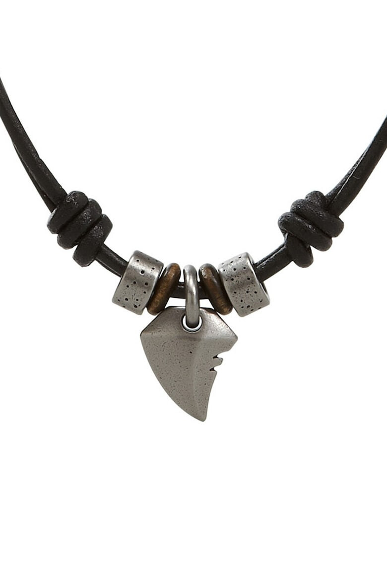 Fossil Кожено колие със стоманена висулка - Pepit.bg