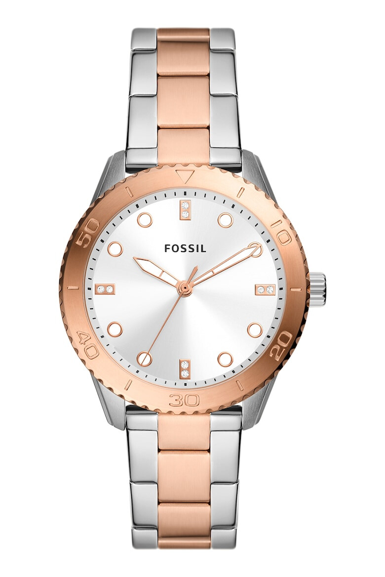 Fossil Кварцов часовник с двуцветен дизайн - Pepit.bg
