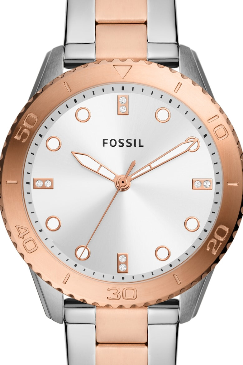 Fossil Кварцов часовник с двуцветен дизайн - Pepit.bg
