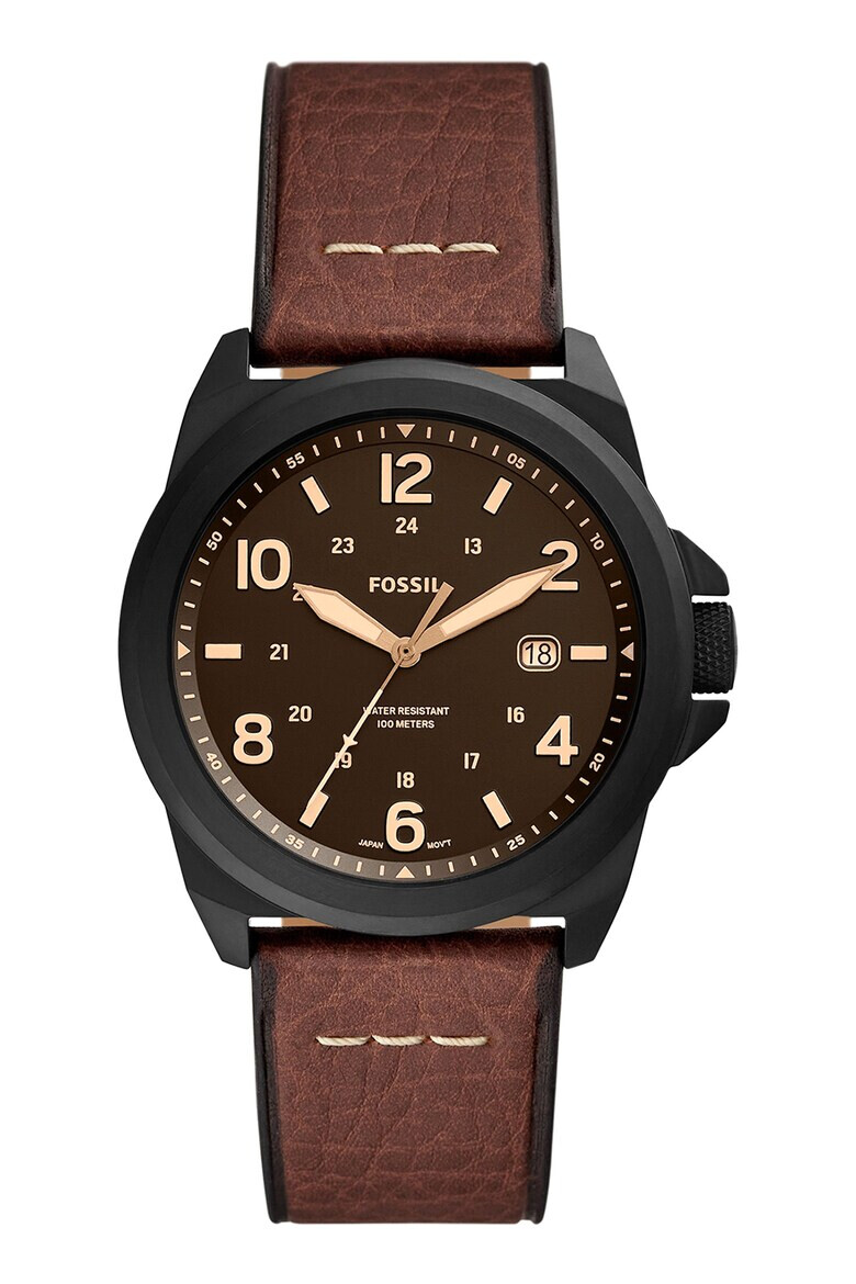 Fossil Кварцов часовник с кожена каишка - Pepit.bg