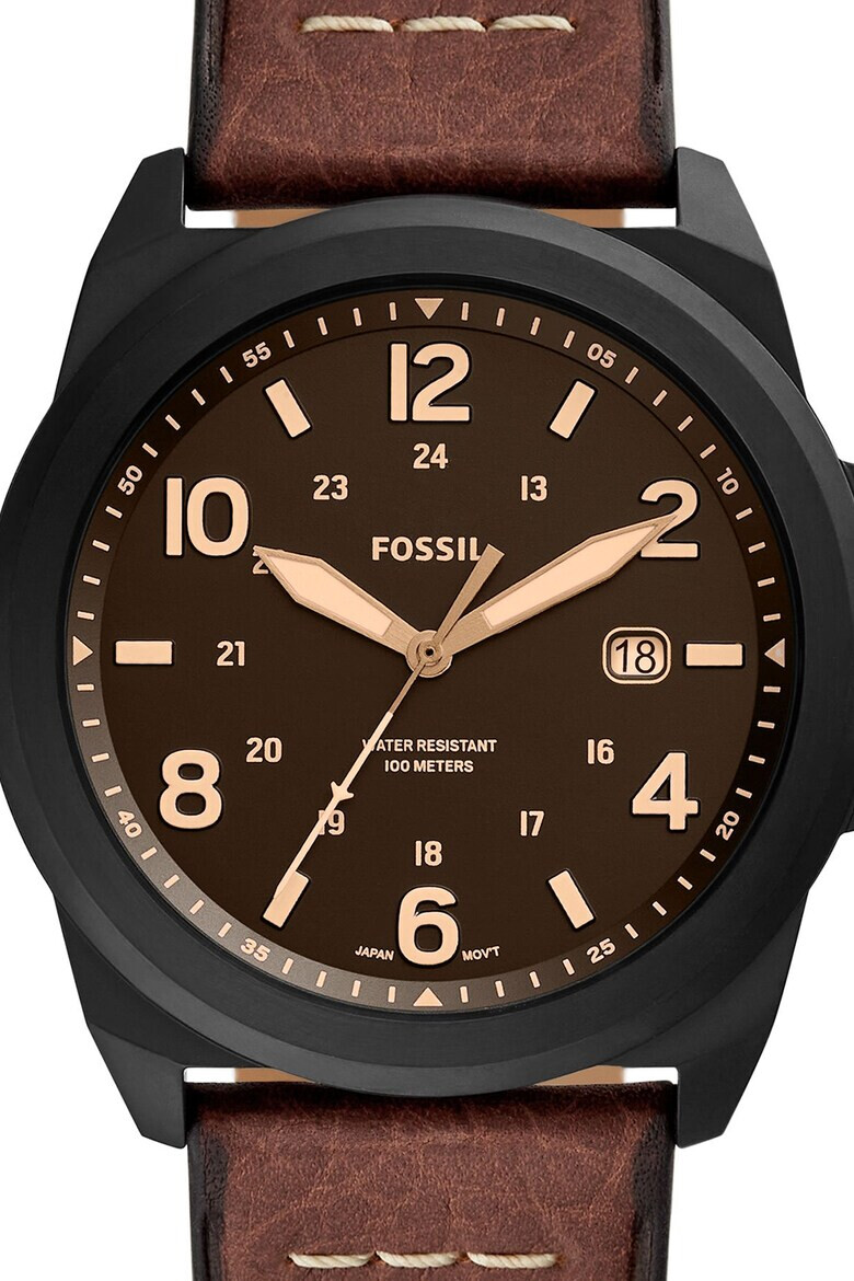 Fossil Кварцов часовник с кожена каишка - Pepit.bg